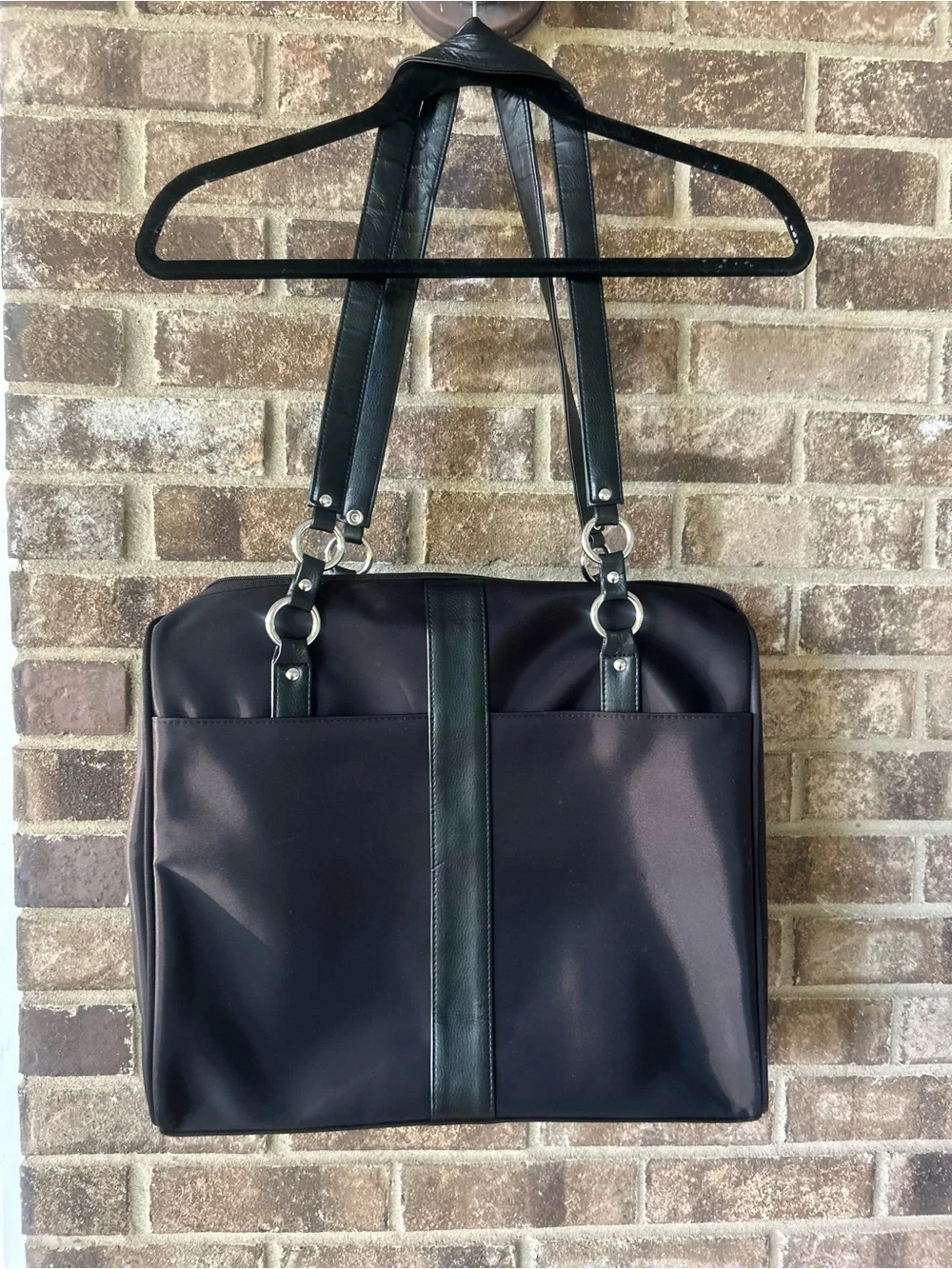 🤩 Mobile Edge Black Laptop Tote Bag Messenger Shoulder Bag Faux Leather Y2K